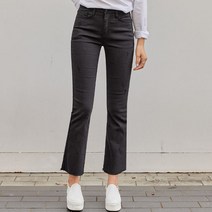 유행의미아 스크레치 부츠컷 화이트 블랙진(o75925)