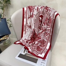 기계톱 밴드쏘 미니톱 럭셔리 브랜드 스퀘어 실크 스카프 여성 새틴 프린트 히잡 이슬람 파 레오 반다나, 03 Color 243