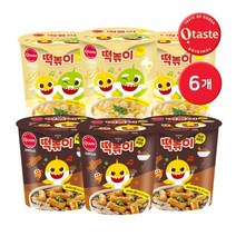 농심태경 핑크퐁 아기상어 떡볶이 짜장맛 3개 + 크림맛 3개, 단품