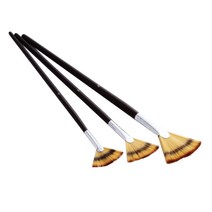 GHSHOP 3개 세트 나일론 예술가 팬 페인트 브러시 나무 핸들, 322x45x70mm, 다색, 나일론, 금속, 나무