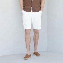 닥스 남성용 턱장식 린넨혼방 하프팬츠 DMPA1B223WT