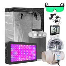 Growbox 성장 텐트 풀 키트 조명 램프 4 인치 5 6/8 팬 탄소 에어 필터 TS 600-1200W 50-300cm 실내, 09 120x120x200 set