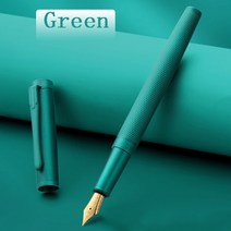 만년필파우치 메탈 블랙 포레스트 만년필 클래식 디자인 엑스트라 파인 0.38 펜촉 나무 텍스처 펜 홀더, 05 green, 01 0.38mm