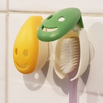 거울 벽면 부착식 흡착식 칫솔캡 걸이 양치용품꽂이, 스마일 칫솔캡 5P
