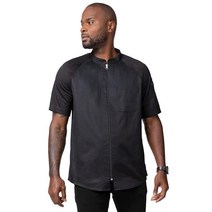Chef Works 남성용 아카디아 셰프 코트 회색., Medium, Black, Black