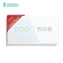 전동 블라인드 전동 모터 리모콘 무선 창문햇빛가리개 자동전기 스마트 롤러 셔터 블라인드 용 BSEED 크리, 03 3Gang White_01 EU 표준
