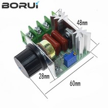 전압조절기AC 220V 2000W 고전력 SCR 전압 조정기 디밍 조광기 모터 속도 컨트롤러 거버너 모듈 (전위차계, 한개옵션0
