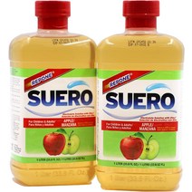 REPONE SUERO 아연 함유 전해질 용액 재수화 미네랄 및 영양소 회복 사과 맛 33.8 fl oz 2 병 2팩, 기본