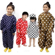 유아동 전신미술가운 점프수트 상하놀이복 모음, 핫핑크도트