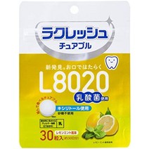 유산균 일본직구 라크레슈 l8020 경구용 씹을 수 있는 타입 언제 어디서나 수 69, 레몬 민트 맛