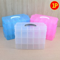 3단 다용도 멀티박스 대형 레고블럭 정리상자 다용도 정리함 화장품 정리함 칸막이 소품정리함, 투명