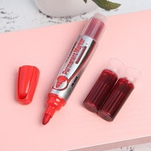 (주)트리 인천가정지사 슈퍼볼륨 생잉크 유성매직(빨강)/1+1 잉크리필 매직펜 (5746591)