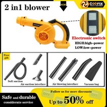 Coofix2 인 1 송풍 흡입 나뭇잎 먼지 수집기 터보 송풍기 정원 무선 진공 청소 공기 송풍기 마키타 21V 배터리 사용, Host only-N+미국
