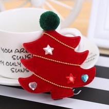 엔젤야옹 크리스마스 고급형 트리머리핀&브로치, 트리머리핀-레드