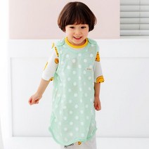 더미누 도트민트 무형광 자가드편면 수면조끼 여름