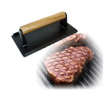 스테이크 햄버거 사각 주물 바베큐프레스 그릴무쇠 돼지껍데기누르개 1kg 스테이크 웨이트 FRS-457