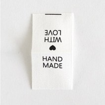 패브릭 라벨 (낱개), (접이식끼움)HANDMADE직사각[32022]