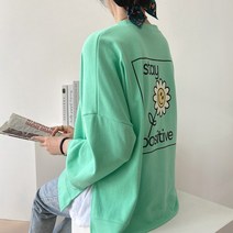 데일리앤 퍼시티 루즈핏 프린팅 박스티 7부 여자 맨투맨