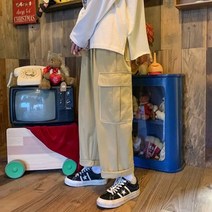 카고팬츠 y2k 남성 바지 올 매치 오버올 가을 겨울 유행 와이드 레그 트렌드 캐주얼