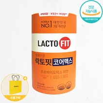 NEW 종근당건강 락토핏 코어맥스 프로바이오틱스 아연 + 생활집사 선물가방, 1통, 60포