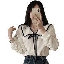 여성블라우스 리본 카라 정장 오피스룩 프릴 면접 증명사진 데이트룩 가을 긴팔 블라우스