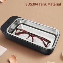 과일초음파세척기 야채세척기 농산물 식품 미니 초음파 세척기 450ml 42kHz 보석 안경, black+UK