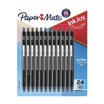 페이퍼메이트Paper Mate InkJoy 300RT 똑딱이 볼펜 1.0mm 24개입, Pens_24-count - Black