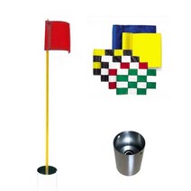 골프 홀컵 깃발 실내 실외 그린 미니 퍼팅연습 골프연습 골프장, 210 깃대 + 스테인레스 컵 대형 깃발