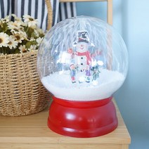 DS-S791원형볼 눈내리는 LED 크리스마스 오르골, 브라운