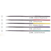 우드카빙키트 5PCS 200mm 파일 금속 조각 보석에 대 한 설정 다이아몬드 유리 돌 나무 공예 도구 플랫 삼각, 01 round