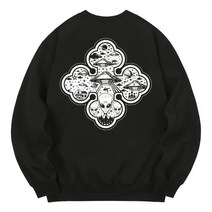 남자 여자 맨투맨 스웨트 셔츠 칸6312 KMB0130 UFO 기모 - 블랙