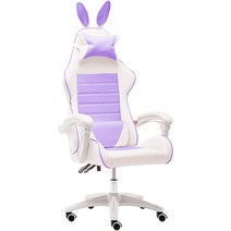 PC방 컴퓨터의자 여자 가성비게이밍의자 BJ개인방송 비제이라이브 여캠 분홍 핑크 컴의자, J. 스노우퍼플 + 나일론 발