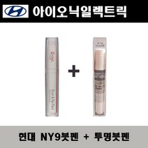 현대 아이오닉일렉트릭 NY9 트랜스미션블루펄 주문붓펜 + 투명붓펜 자동차 도색 차량용 카페인트, NY9 트랜스미션블루펄 주문붓펜+투명붓펜(모비스)