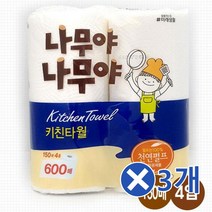 민트몰 나무야나무야 키친타올 150매 4롤x3개 일회용키친타올, 4롤, 3팩