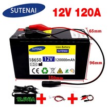 12V 배터리 18650 리튬 스프레이 내장 고전류 BMS 전기 자동차 126V 충전기 120Ah 120000mAh 30A, 50000mAh, 50000mAh
