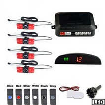 카오디오 기어봉 sinovcle car Parking sensor kit ledlcdbuzzer 16mm 역 백업 레이더 모니터 시스템 12v 6 색 구멍 톱 35, 검은색, 빨간색