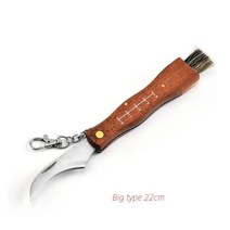 벅나이프 야외 edc 미니 버섯 칼 스테인레스 스틸 나무 손잡이 날카로운 캠핑 다용도칼, 큰(22cm)