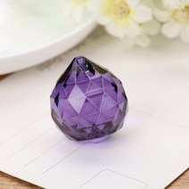 수정구 자수정 30mm 크리스탈 조명 볼 펜던트 DIY 루즈 비즈 쥬얼리 액세서리 유리 비드 커튼 다양한 색상을 사용할 수 있습니다, Violet, 01 Violet