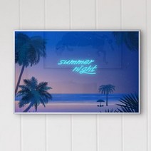 cq446-썸머나이트 네온 중형메탈액자 실버/1타입