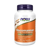 NOW 글루코만난 아모르포팔루스 곤약 575mg 180베지 캡슐, 180 Count (Pack of 1)