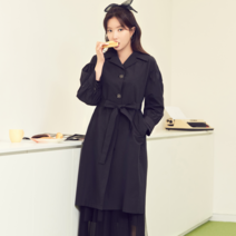 베스띠벨리 봄 블랙 하이넥 원 단추포인트 벨티드 검정 트렌치 코트 이태리 수입원단 구김없는 고급소재 박시핏 루즈핏 55 66 77 88까지 매장가 299 000원 빅사이즈