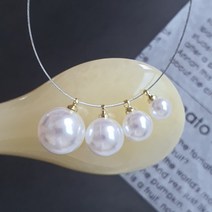 [아이템박사] 4종 사이즈 벗겨짐 변색걱정 없는 최상급진주단추 목걸이펜던트, 8mm, 10개입
