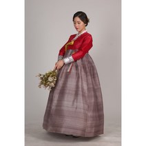 [한복대여] [실크/공견한복] 혼주한복 하객한복 결혼식 고급 단아한 나무한복 (레드/블루)