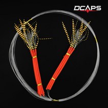 [캡스] 디 15cm 장축광 틴셀 롱스커트 오렌지튜브 옐로우줄무늬 갈치바늘 12본 갈치낚시, 색상:05.오렌지_레드줄무늬