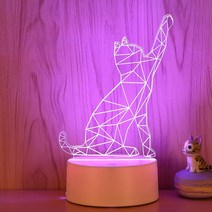 생일 선물 스탠드 침대 헤드램프 침실 LED, 단색난방플러그 버튼 스위치, 돈벌이를 하는 고양이