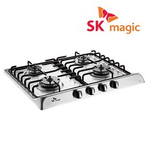 [할인쿠폰지급중] SK매직 2구/3구/4구(285x485/560x430-440/560x480/728x495mm) 가스 레인지 쿡탑 렌지 모음 GRAB221K 외, 배송만, LNG_4구_실버(코드식), GRAB4241A(560x480)