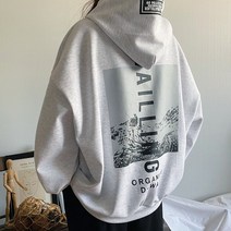국산 빅사이즈 남여공용 박스 오버사이즈 웨이링 빅프린팅 후드티 4color