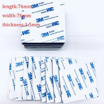 계단논슬립패드 알루미늄 논슬립 미끄럼방지 테이프 1020Pcs 양면 폼 자기 접착 설치 고정 포인트 양쪽에 DIY 용품, 14 Black 76x76mm, 20PCS