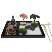 나무 조각품 정원 조각품 브론즈 조각품 micro zen garden set 섬세한 테이블 부처님 동상 명상 장식 미니 락 키트 홈 데스크탑 장식 декор для дома, 여러 가지 빛깔의