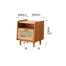 라탄협탁 침대옆협탁 럭셔리 등나무 단단한 목재 스탠드 거실 스토리지 캐비닛 침실 침대 옆 테이블, 01 Pine cherry